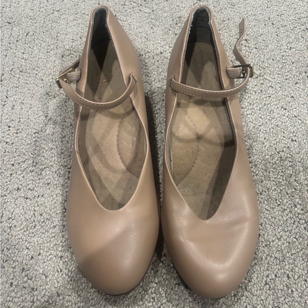 Beige Mary Jane Flats